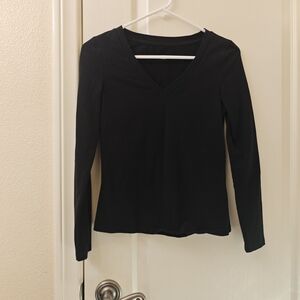Classic Black V-Neck Women's Top